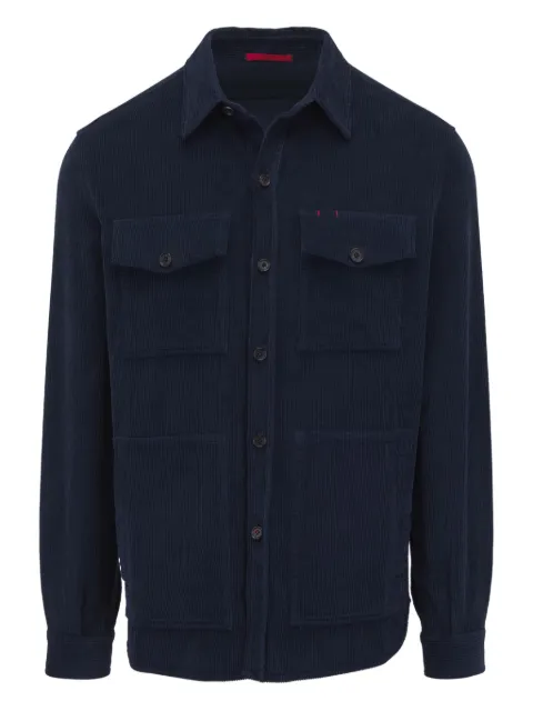Isaia corduroy pocketed shirt jacket