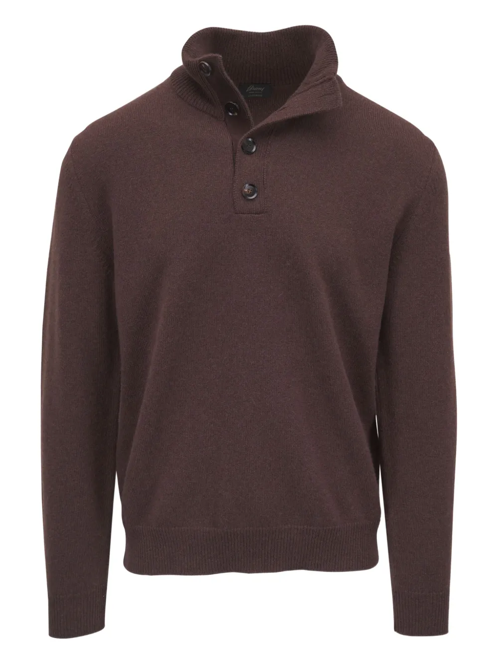 Brioni high-neck buttoned sweater | Brown | Image 1