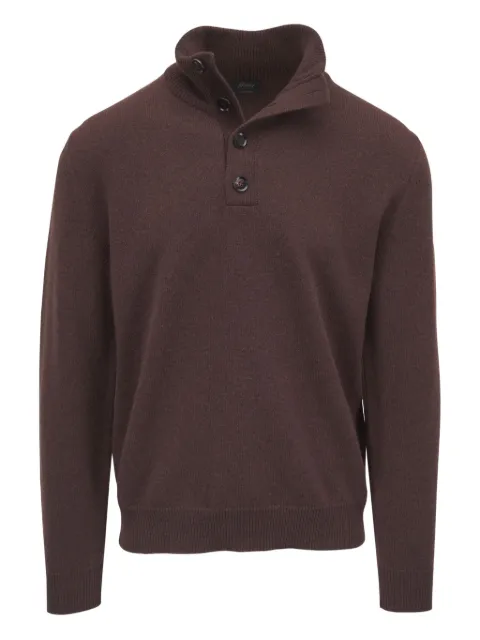 Brioni high-neck buttoned sweater