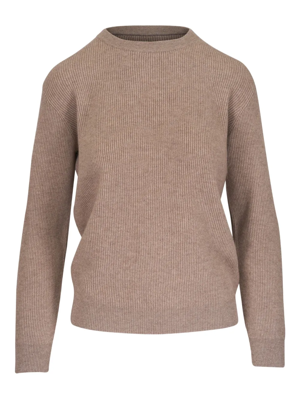 Brunello Cucinelli Ribbed Knit Sweater In Brown