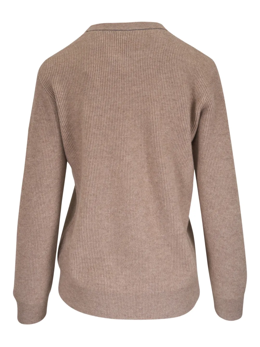 Brunello Cucinelli Ribbed Knit Sweater In Brown