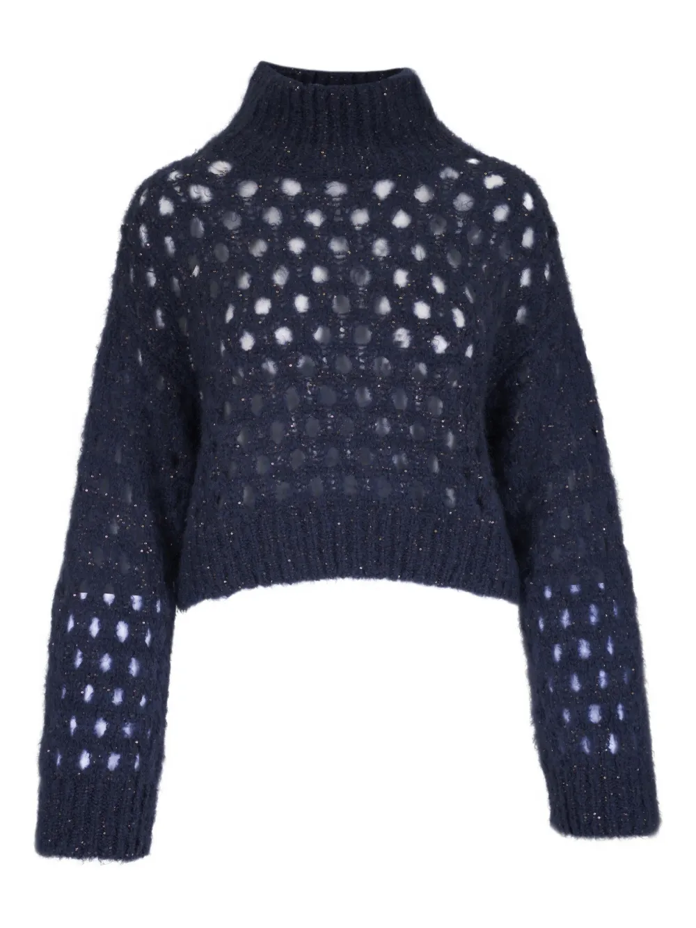 Brunello Cucinelli High-neck Open-knit Sweater