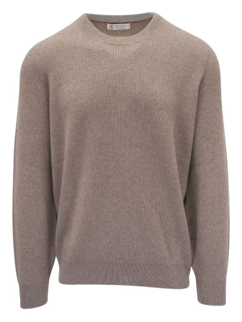 Brunello Cucinelli suéter de cachemira tejido de canalé