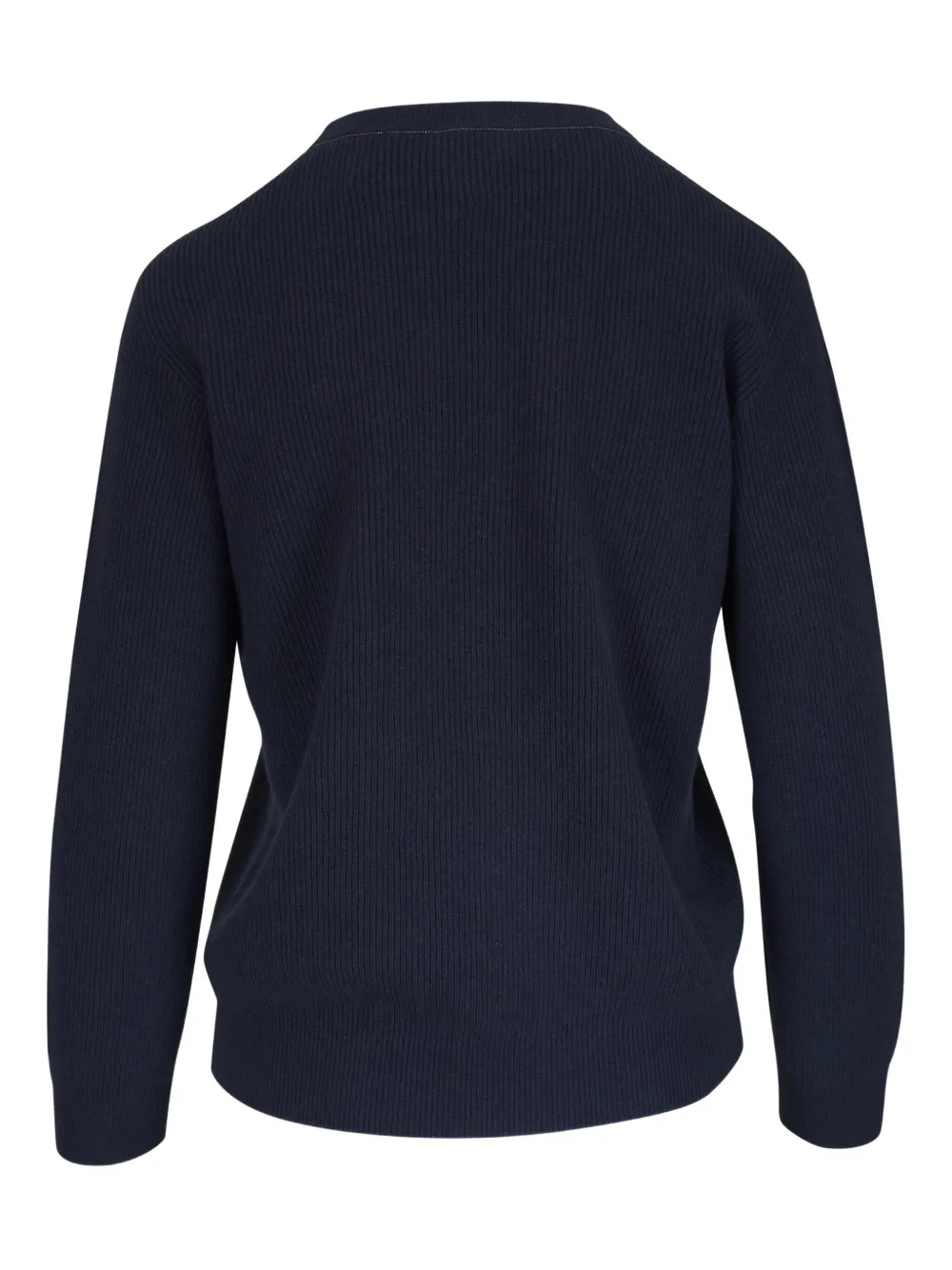 Brunello Cucinelli Ribbed Cashmere Jumper In Blue