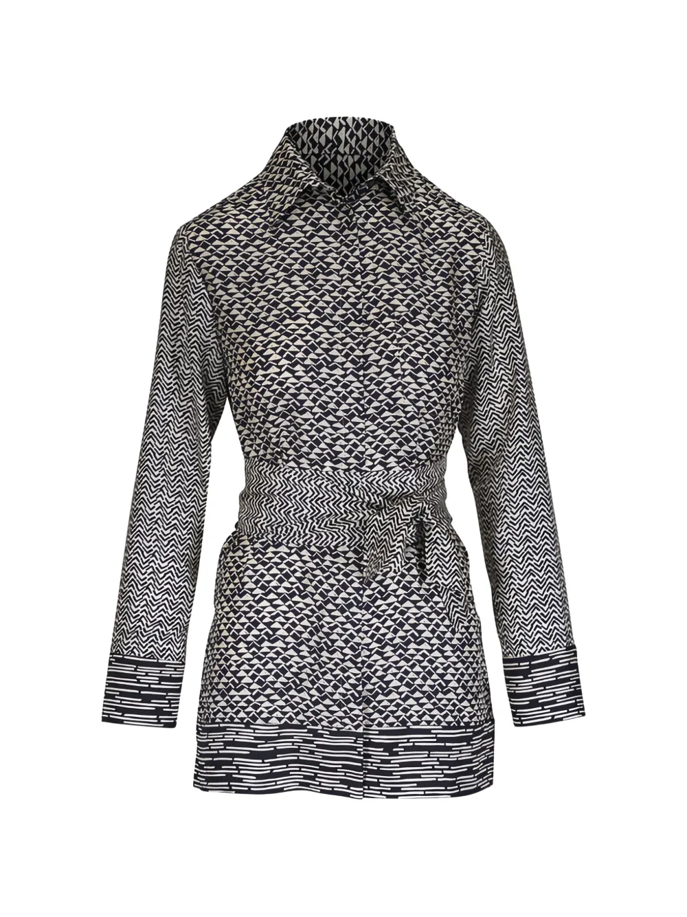 Kiton patterned long-sleeve blouse - Weiß