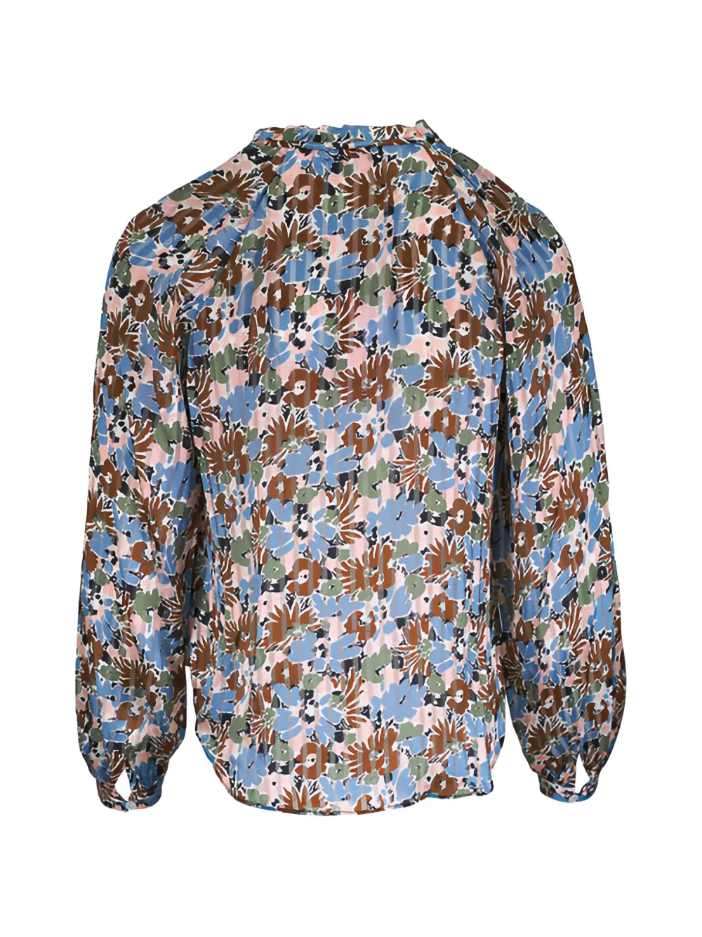 Veronica Beard Linds pleated floral blouse - Blauw