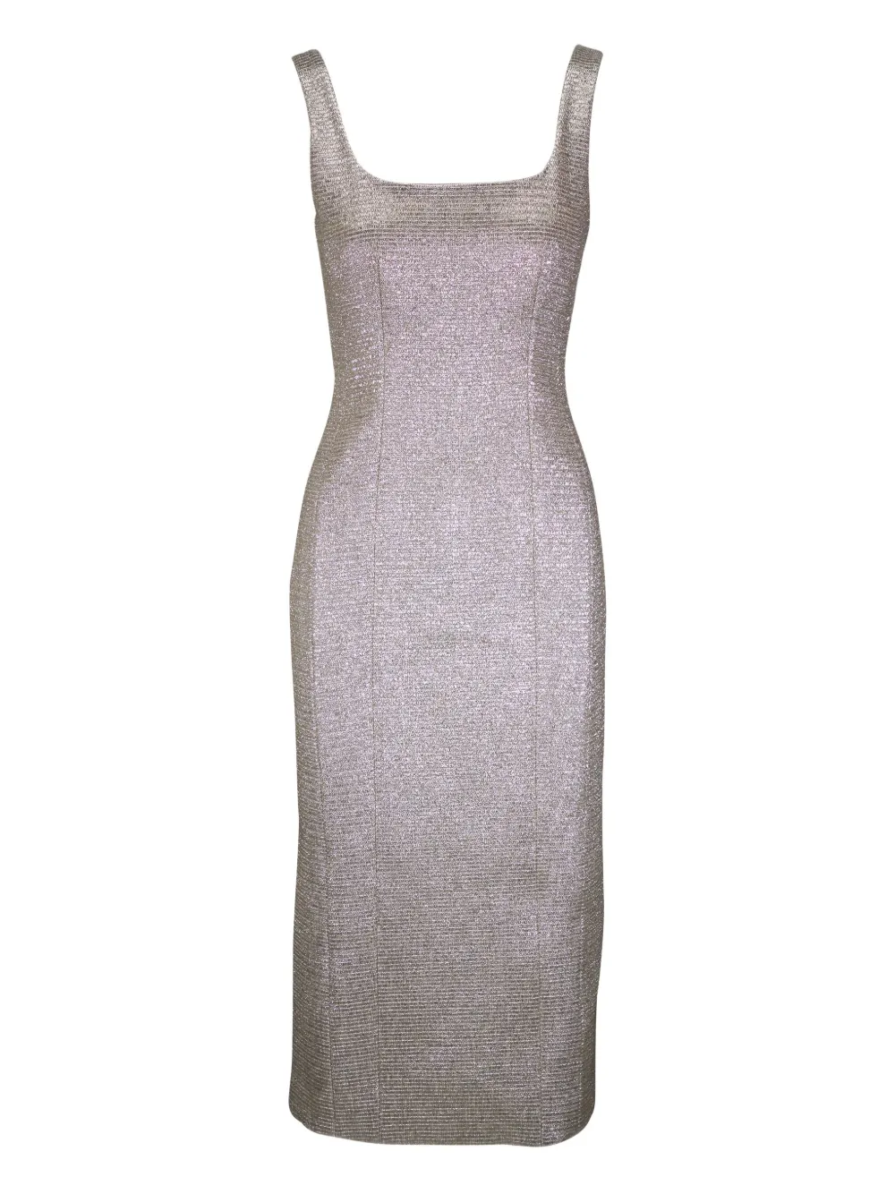 Adam Lippes Square-neck Dress In Metallic