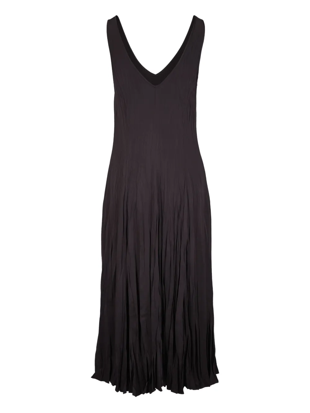 Michael Kors Geplooide midi-jurk met V-hals - Bruin