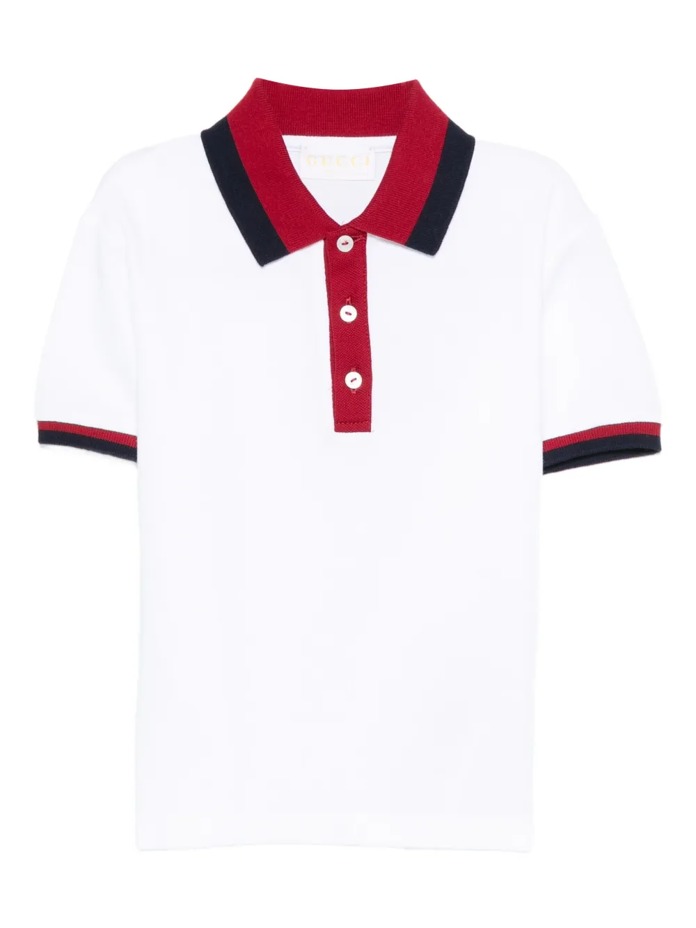 Gucci Kids Poloshirt met contrasterende kraag Wit