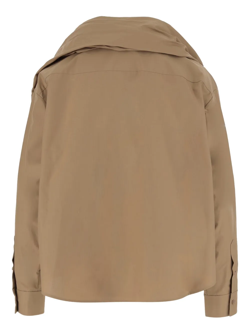 Carven tie-neck cotton blouse Beige