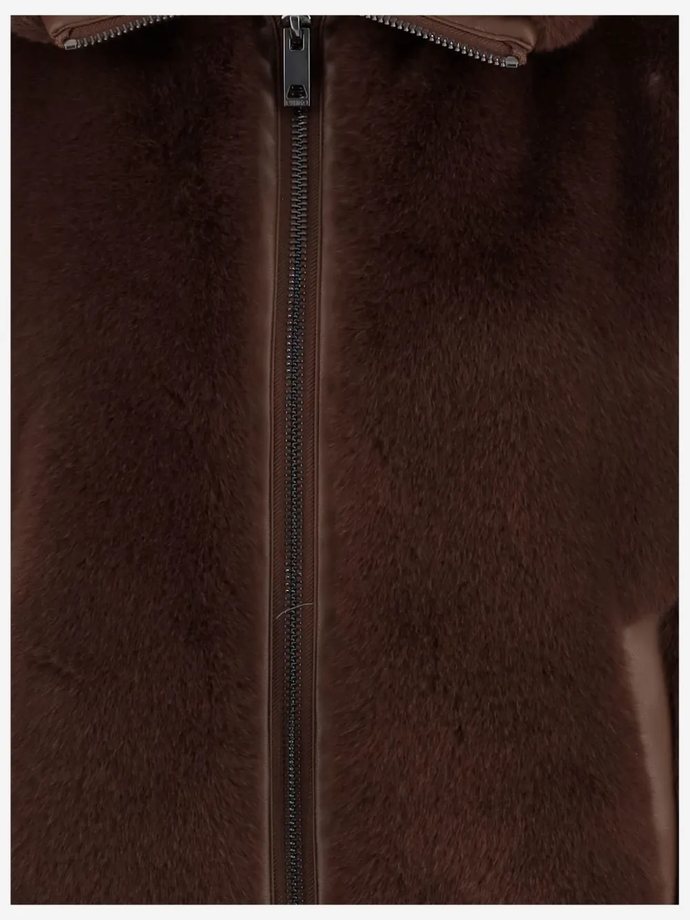 PINKO faux-fur zip-up gilet Bruin