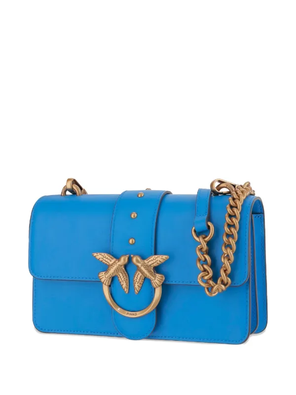 PINKO Love One Flap Mini Bag Blue FARFETCH IN