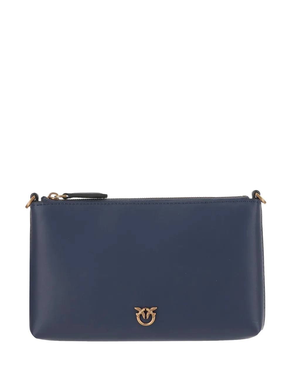 PINKO logo-plaque zip clutch bag - Blu