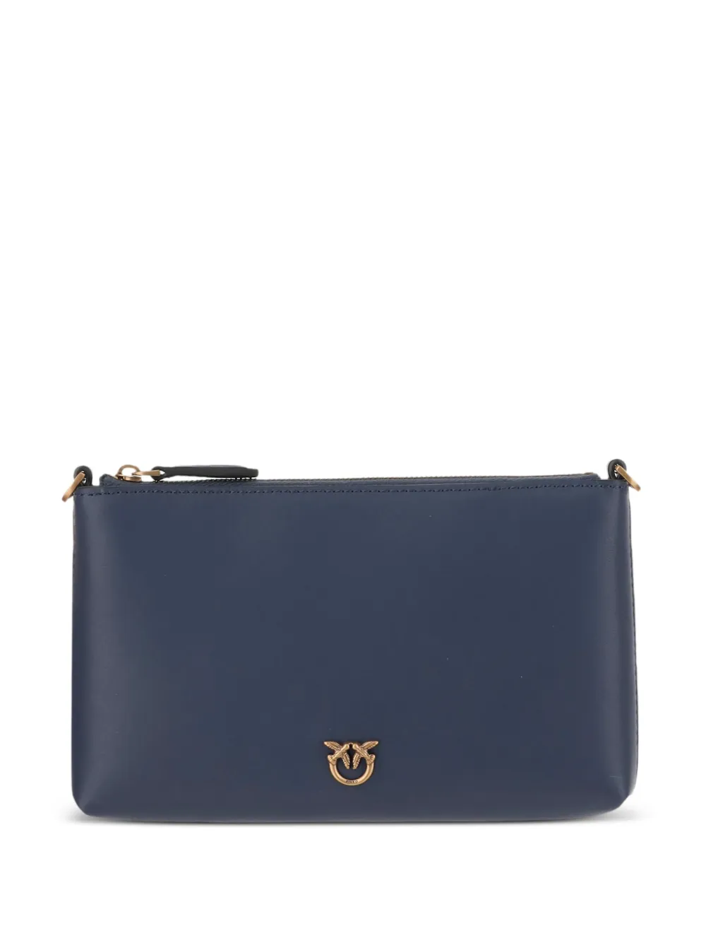 PINKO logo-plaque zip clutch bag Blauw