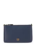 PINKO logo-plaque zip clutch bag - Blue
