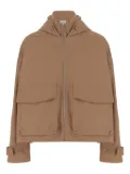 ARMARIUM high-collar patch-pocket hooded jacket - Brown