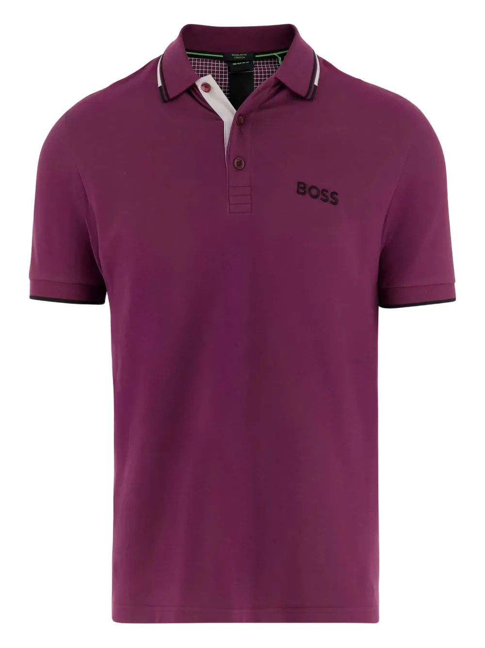 BOSS Poloshirt met geborduurd detail Roze