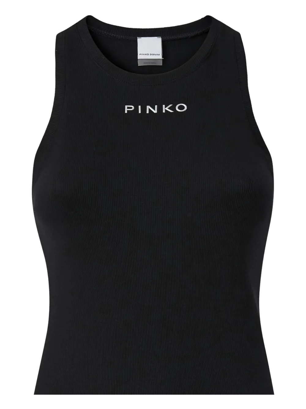 PINKO ribbed logo top Zwart