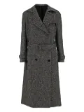 Tagliatore herringbone belted trench coat - Grey