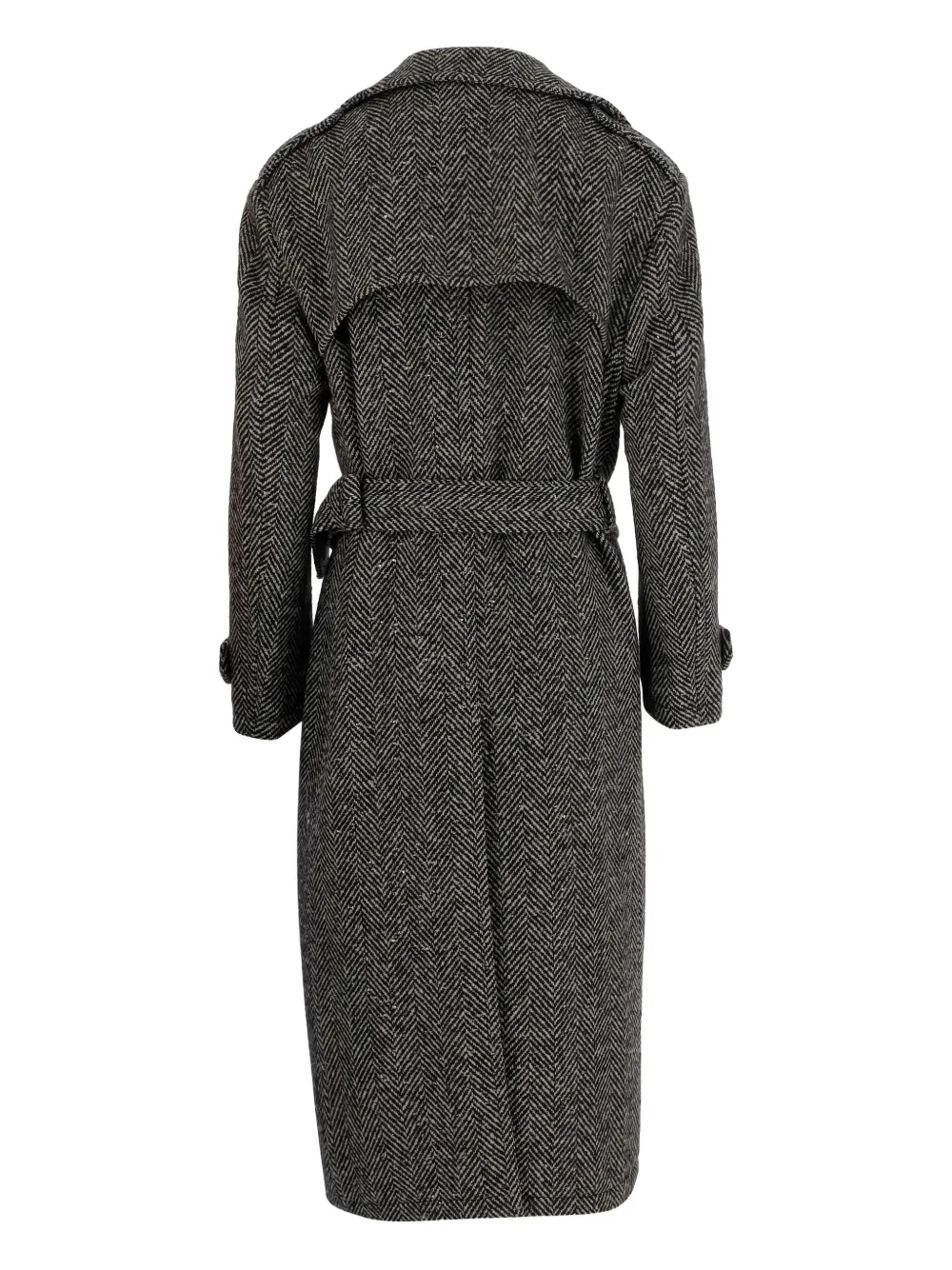Tagliatore herringbone belted trench coat Grijs