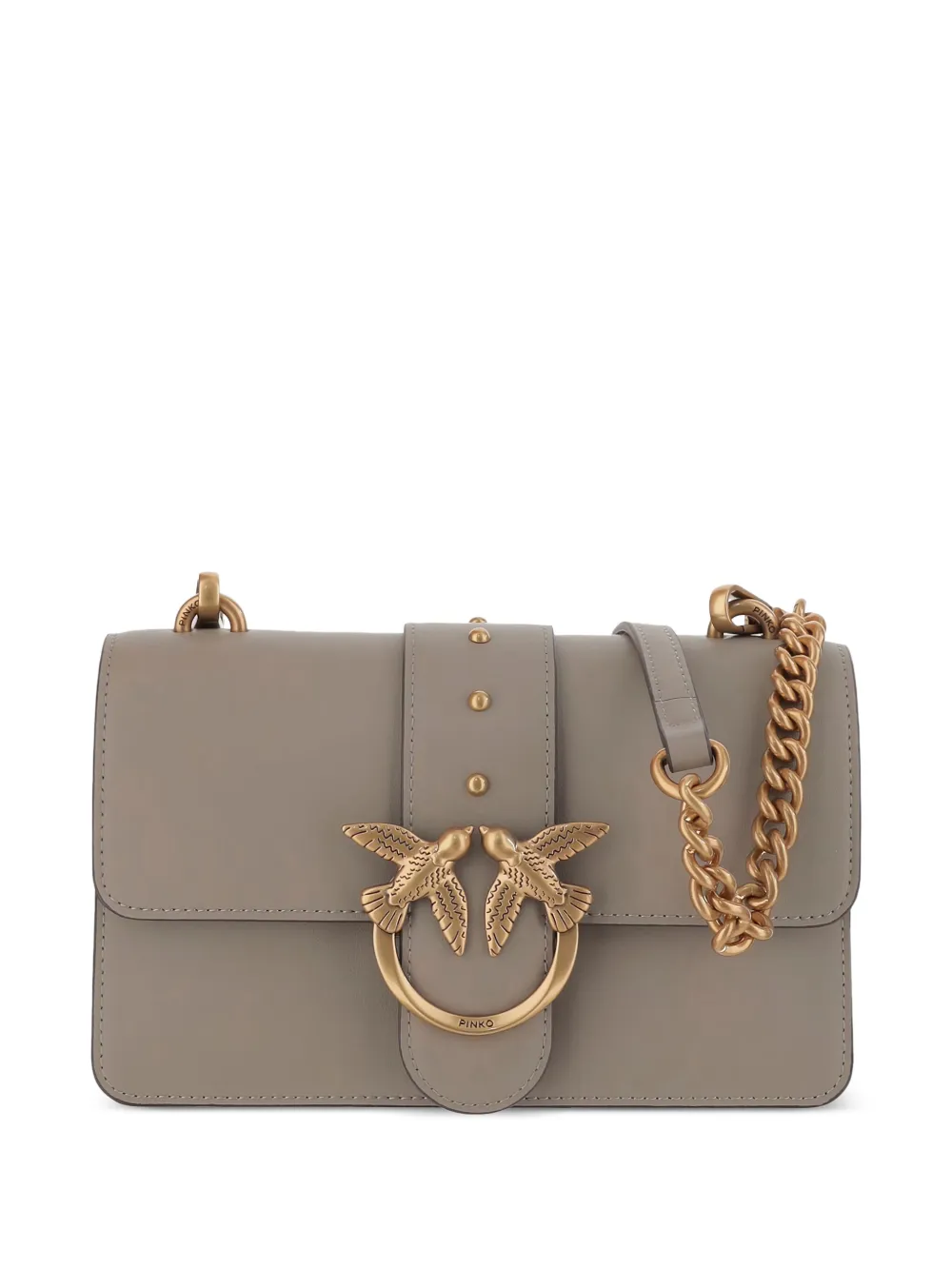 PINKO Love Birds-buckle shoulder bag Beige