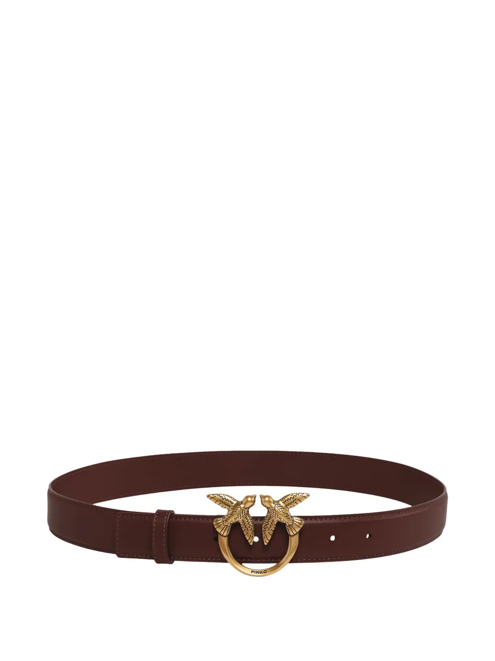 PINKO Love Birds leather belt Bruin