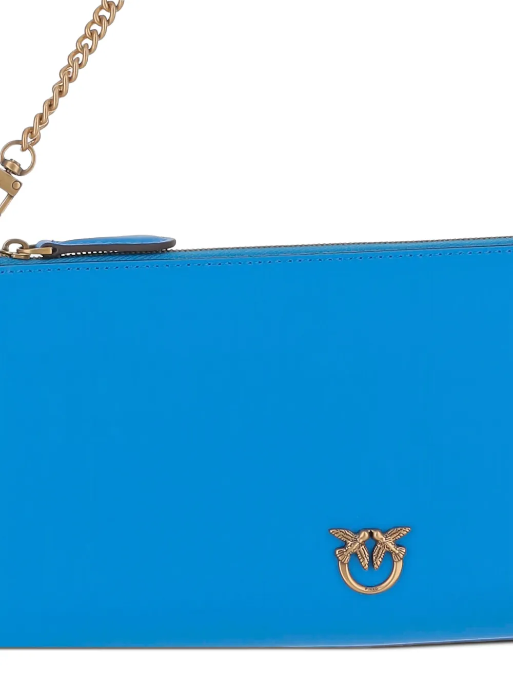 PINKO Leren clutch met ketting Blauw