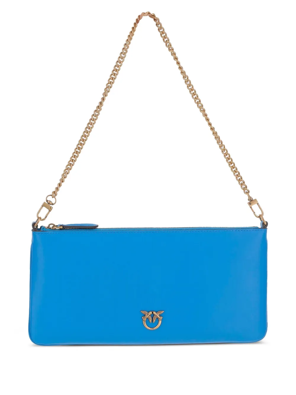 PINKO Leren clutch met ketting Blauw