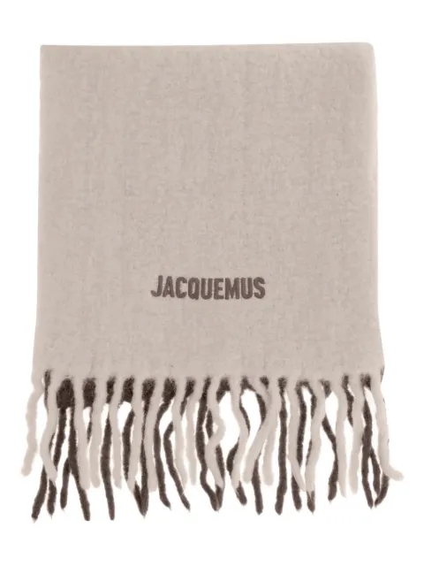 Jacquemus L'écharpe Moisson logo-embroidered fringed scarf