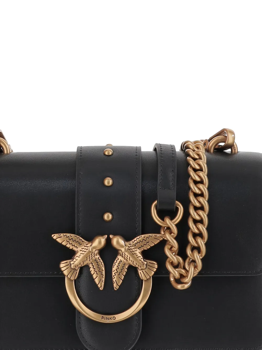 PINKO Love One chain shoulder bag Zwart
