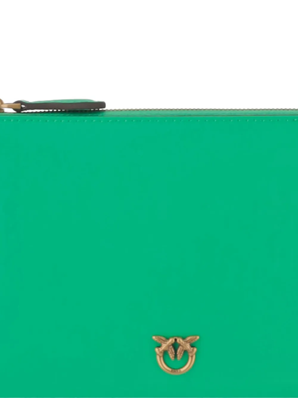 PINKO Clutch met logoplakkaat en rits Groen
