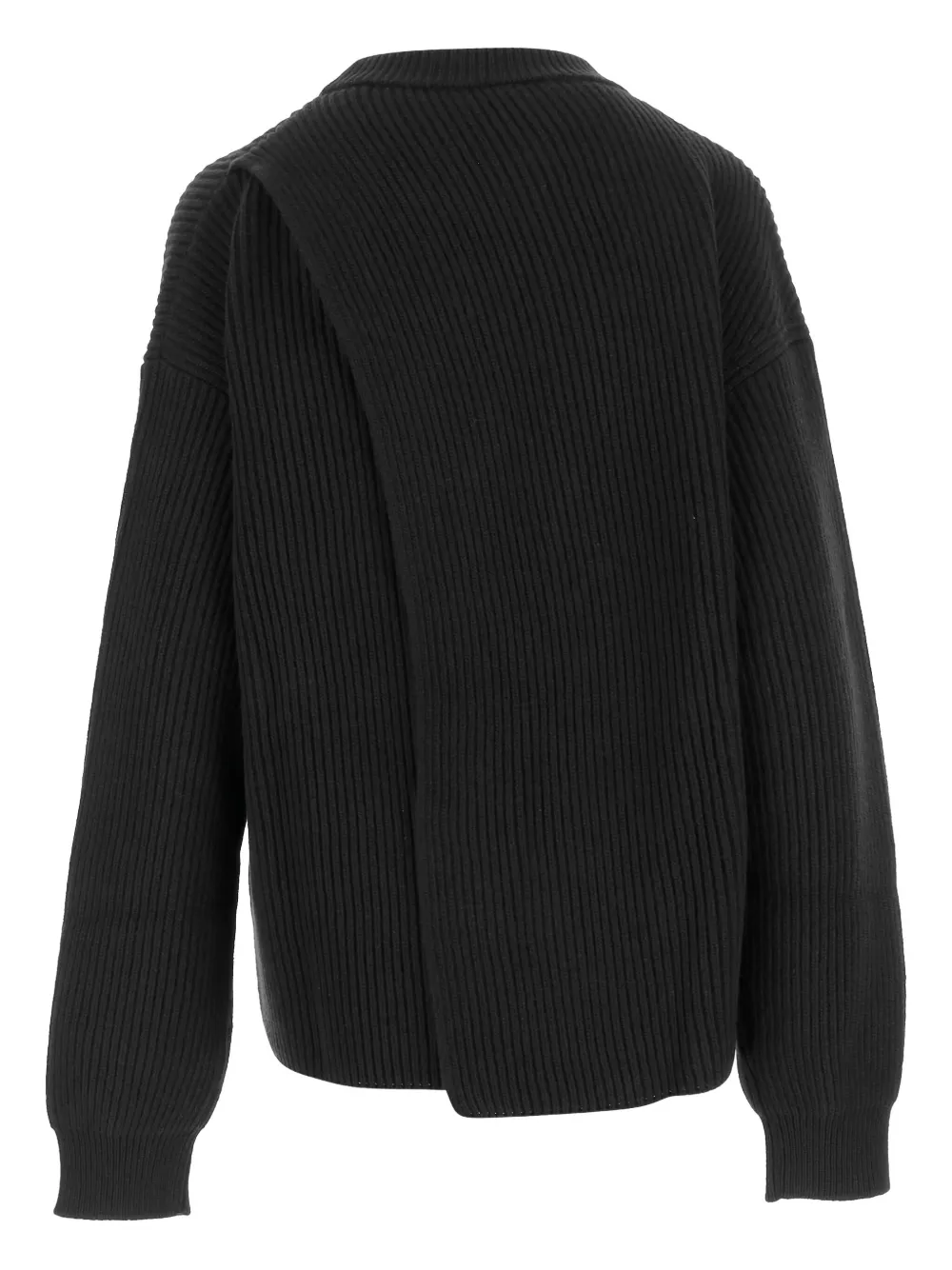 Jil Sander ribbed crewneck sweater Zwart