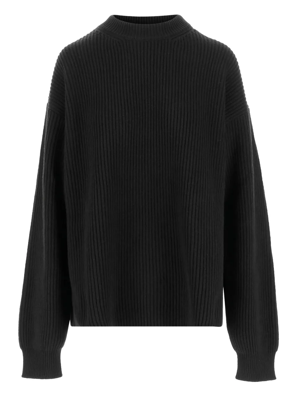 Jil Sander ribbed crewneck sweater Zwart
