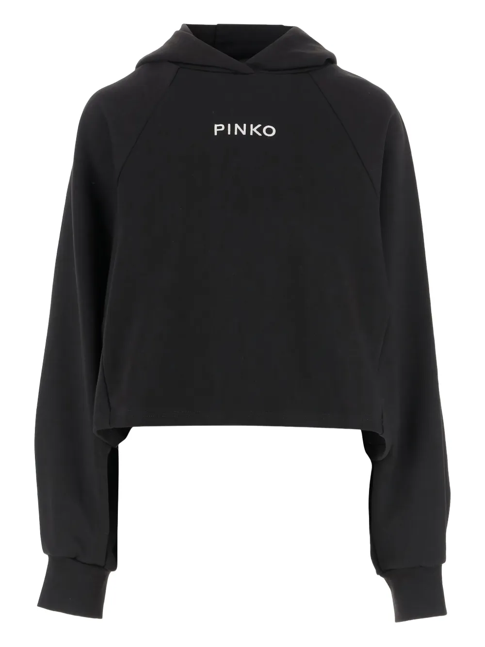 PINKO logo-embroidered hoodie Zwart