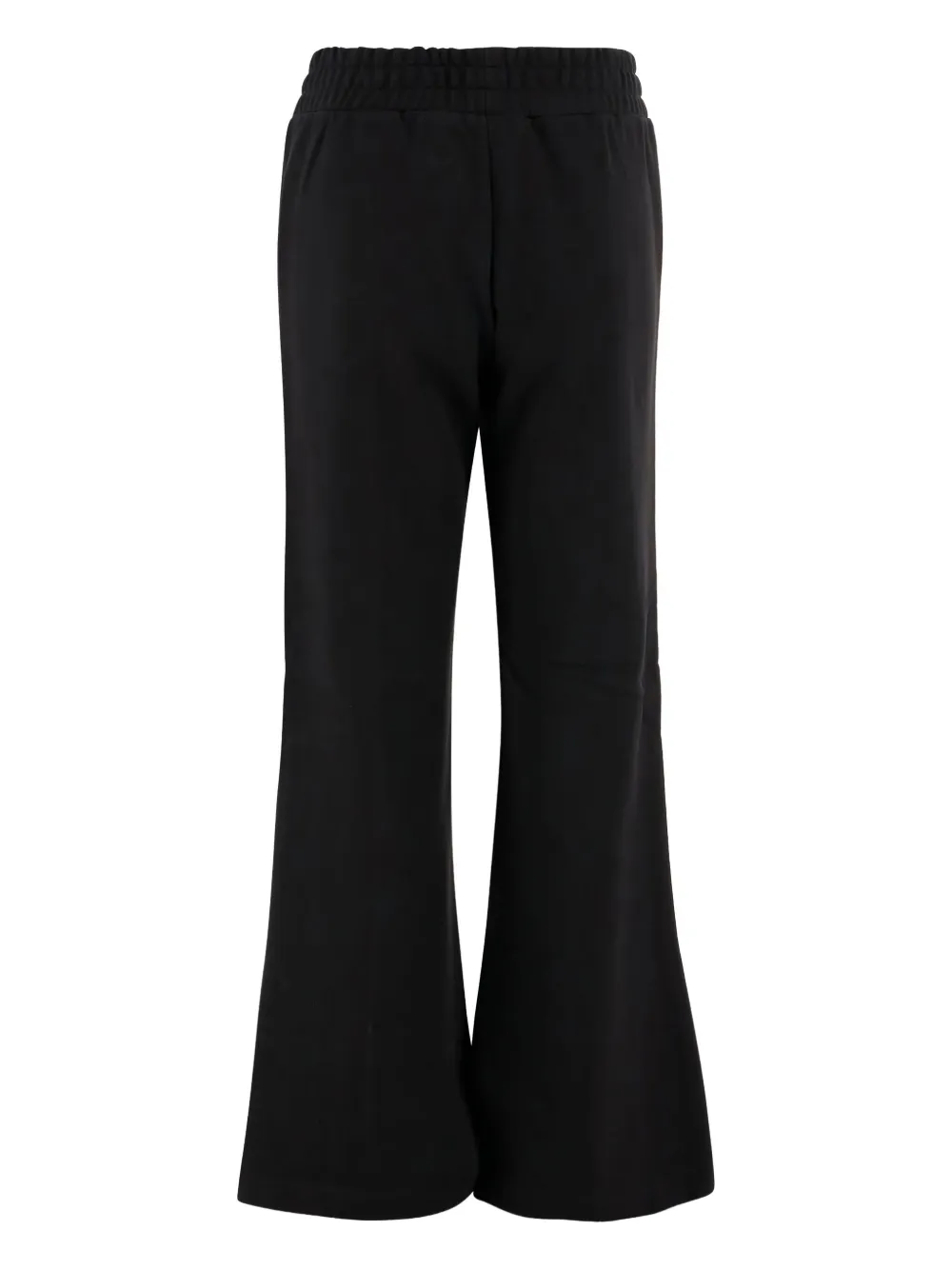 PINKO logo-embroidered flared trousers Zwart