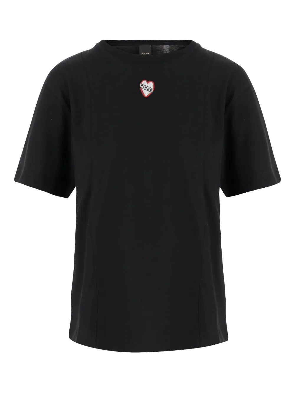 PINKO heart-embellished cotton T-shirt Zwart