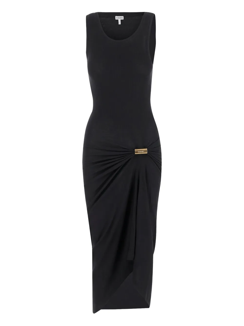 LOEWE ribbed midi tank dress Zwart