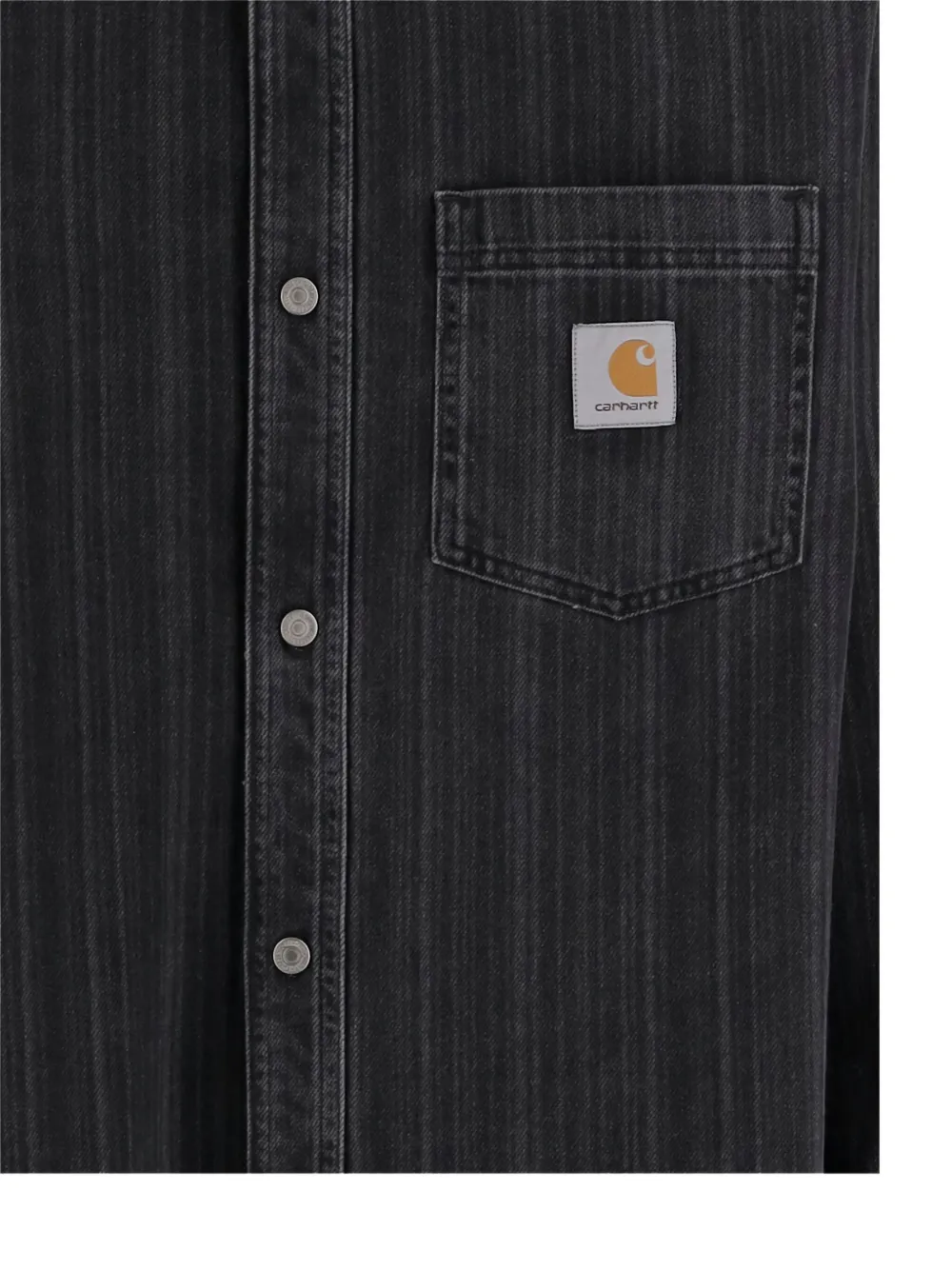 Carhartt Work In Progress Rylan Stripe Cotton Denim Button-up Shirt Jacket In Black