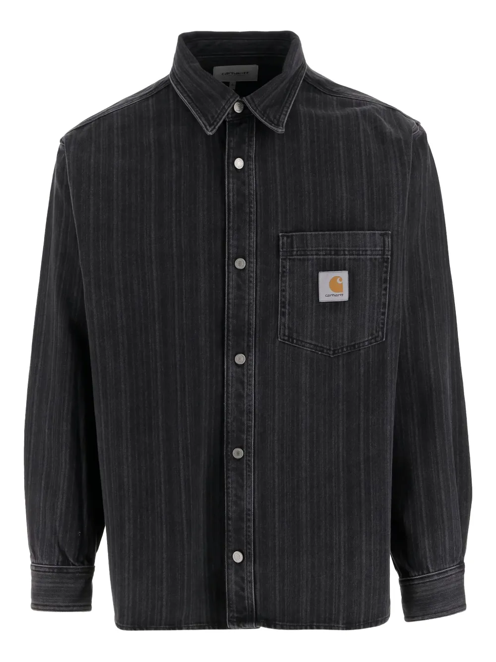 Carhartt WIP Katoenen overhemd met gestreepte zak Zwart