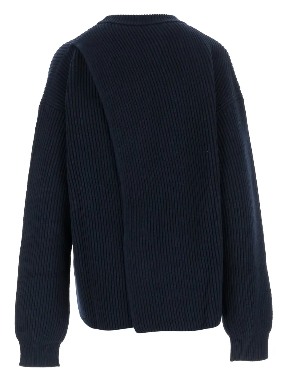 Jil Sander ribbed crewneck sweater Blauw
