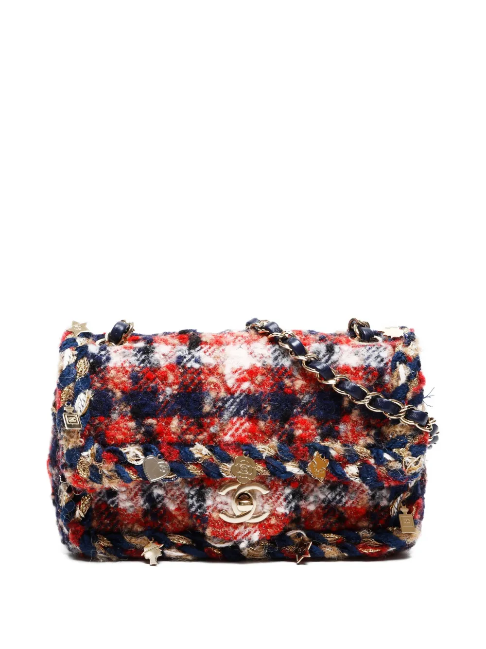 CHANEL Pre-Owned 2017-2018 ツイード ショルダーバッグ ミニ - レッド CHANEL Pre-Owned 2017-2018 ツイード ショルダーバッグ ミニ - レッド
