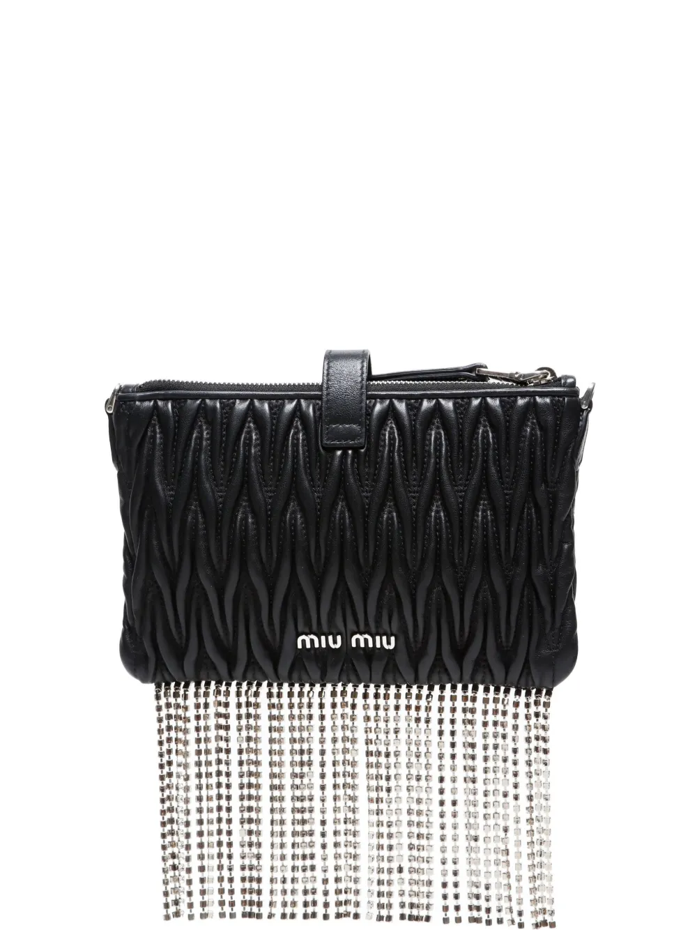 2010s matelassé crystal-fringe shoulder bag