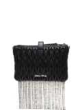 Miu Miu Pre-Owned 2010s matelassé crystal-fringe shoulder bag - Black
