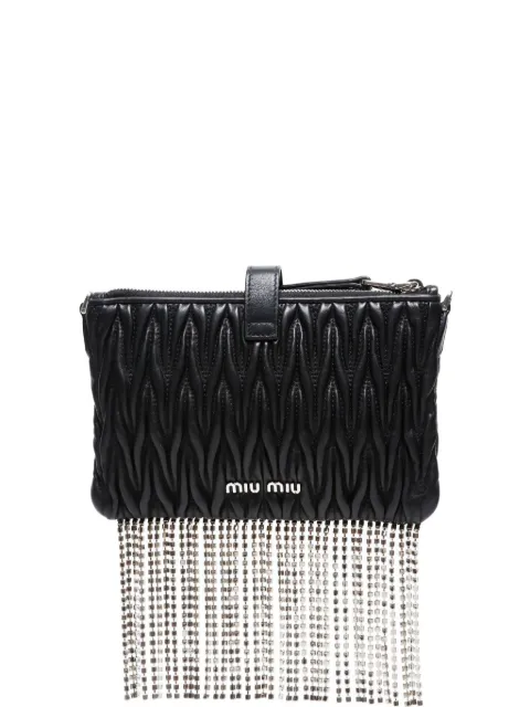 Miu Miu Pre-Owned bolsa de hombro matelassé con flecos de cristal 2010