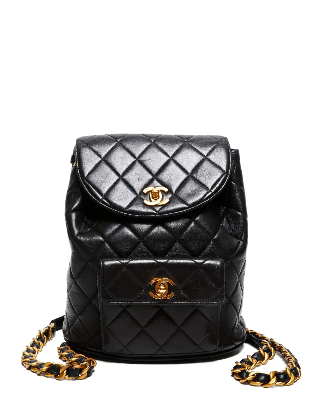 CHANEL Pre-Owned 1994-1996 CC Mark turn-lock backpack - ブラック CHANEL Pre-Owned 1994-1996 CC Mark turn-lock backpack - ブラック