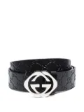 Gucci Pre-Owned 2010-2020s Shima GG pattern leather belt - Black