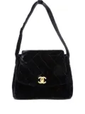 CHANEL Pre-Owned 1996-1997 velvet turn-lock CC-mark shoulder bag - Black