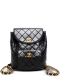 CHANEL Pre-Owned 1991-1994 CC-Mark turn-lock quilted backpack - Black