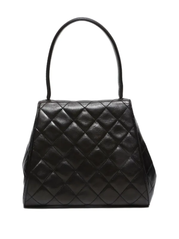 CHANEL Pre-Owned 1994-1996 Leather Flap Handbag Black FARFETCH IN