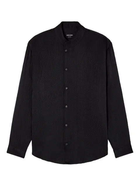Giorgio Armani textured mandarin-collar shirt